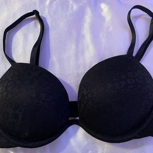 Pink black leopard print 32b extra push up bra
